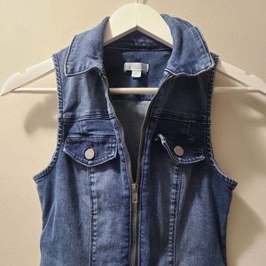 NEW YORK & COMPANY, overall, jeans, denim blue, size S